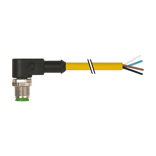 Murrelektronik M12 male 0 Degree / M12 female 90 Degree, TPE 4x18AWG ye UL/CSA, ITC/PLTC 1m 7000-12101-0540150 - main